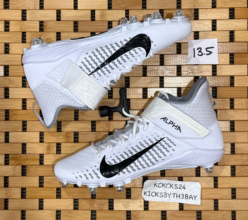 Nike Alpha Menace Pro 2 D Football Cleats White CK4277-100 Mens Size 13.5