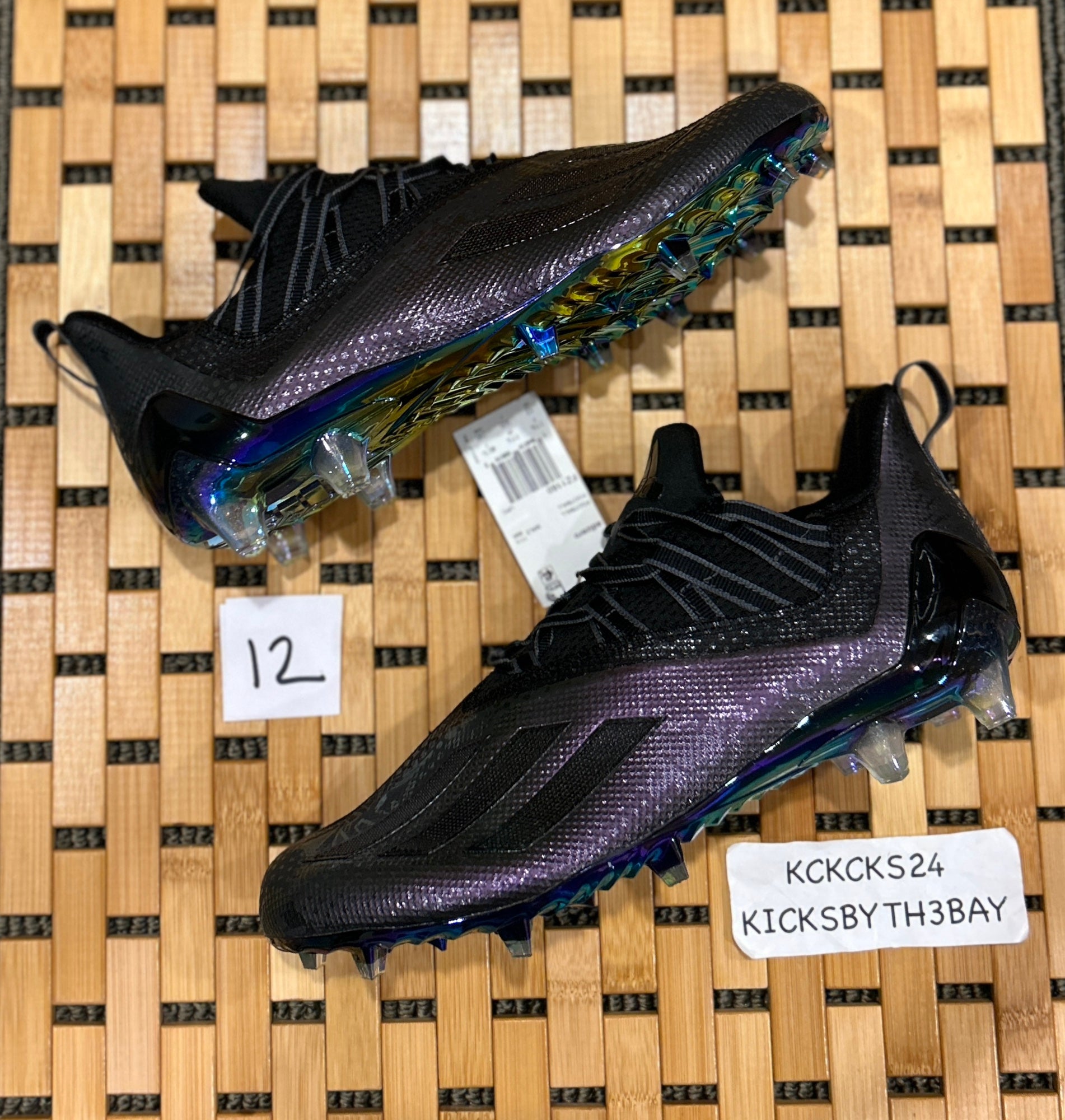 purple and black football cleats