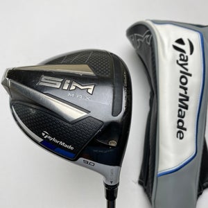 Taylormade SIM MAX Driver 9* UST Mamiya Helium 5F3 Regular Graphite Mens RH HC