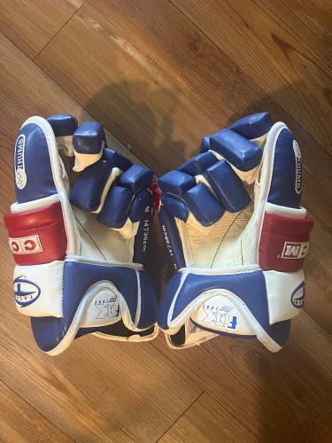 CCM 14” 852 Tacks Red White Blue hockey gloves