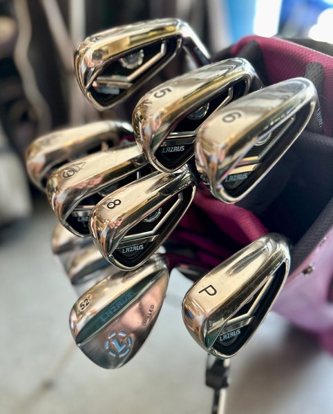 Lazarus 4-PW RH Iron Det + 3 Wedges (52, 56, 60) Stiff Steel Shaft Like New!