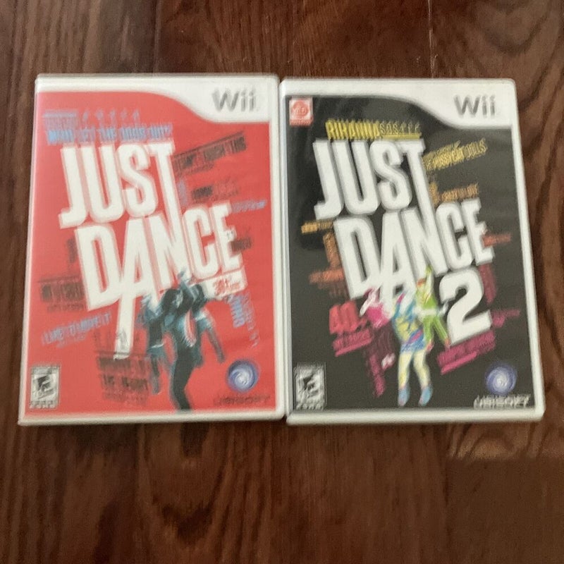 Set Lot of 2 Just Dance 1 & 2  Wii Games (Nintendo Wii) Complete & Tested