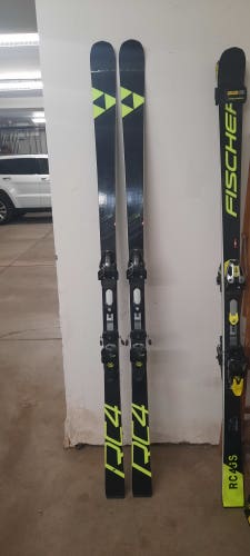 Used Men's 2020 Fischer 189 cm 27M RC4 World Cup GS Skis With Bindings Max Din 16