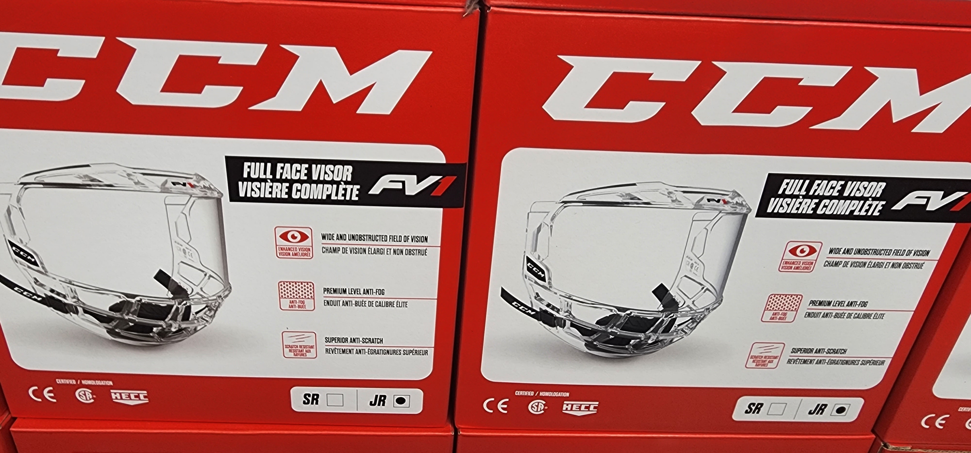 2) New CCM FV1 Full Face Visor/Shield (Junior)