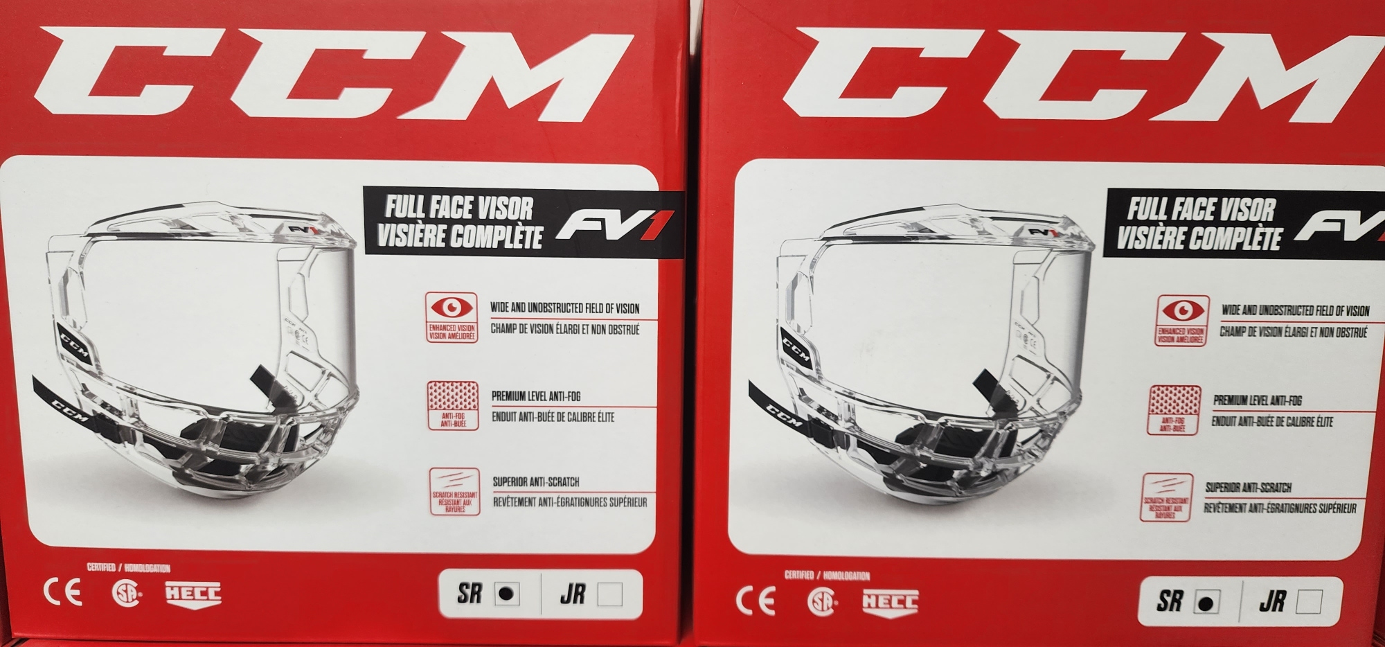 2) New CCM FV1 Visor/Shield (Senior Men's)