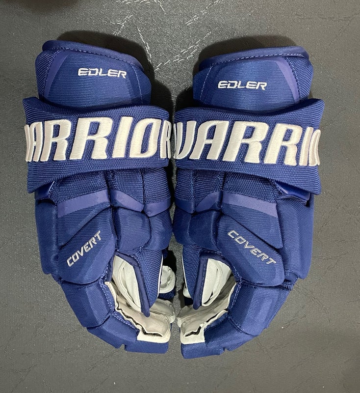 14 Warrior Covert 20 Gloves - Team Stock Savannah Ghost Pirates #2 - Pro  Stock Hockey