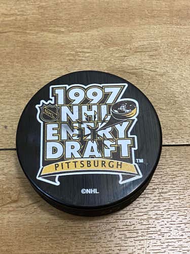 NHL Hockey 1997 NHL Entry Draft Logo Hockey Puck