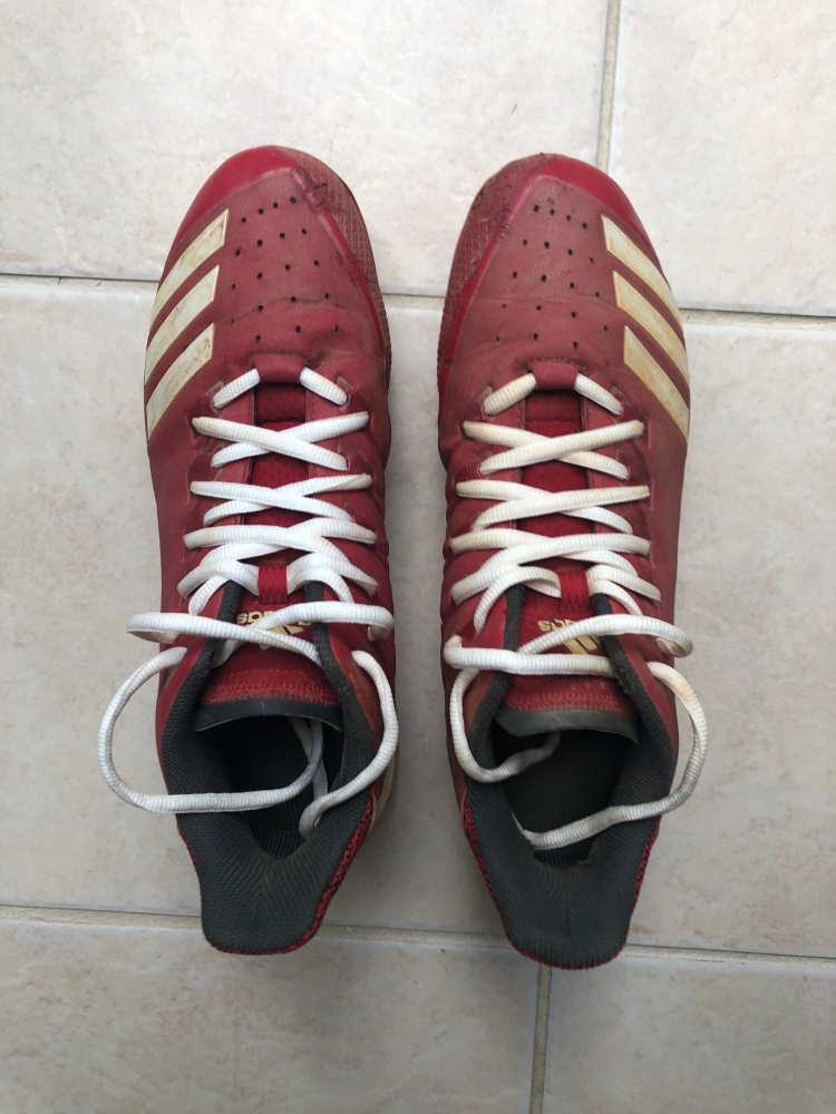 Adidas Red Men’s 10.5 Icon Bounce metal baseball cleats