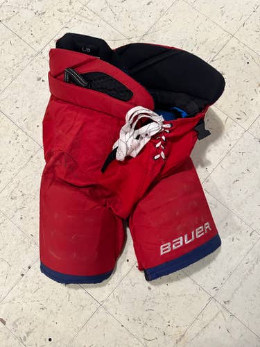 Large Bauer Hockey Pants Pro Stock Blue Jackets Mark Letestu