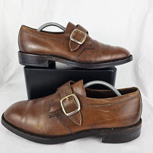 Florsheim Imperial Vintage Mens Sz 10.5 D Brown Leather Monk Strap Dress Shoes