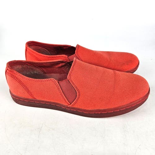 DR. MARTENS Finchley Women's Shoes Tomato Red Canvas Slip On Loafer Size: 8