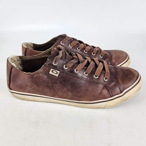 UGG Australia Mens Vanowen Sneaker Shoes Brown Leahter Lace Up Low Top Size: 11