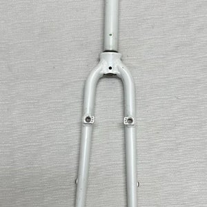 Trek(?) White Aluminum V-Brake Hybrid Bike 700C Fork 225mm 1-1/8" Threadless