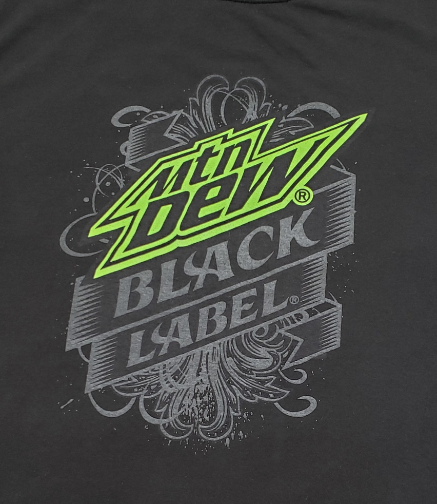 Black Label Moutain Dew Graphic Print Short Sleeve T Shirt Sz L The Concert Tee