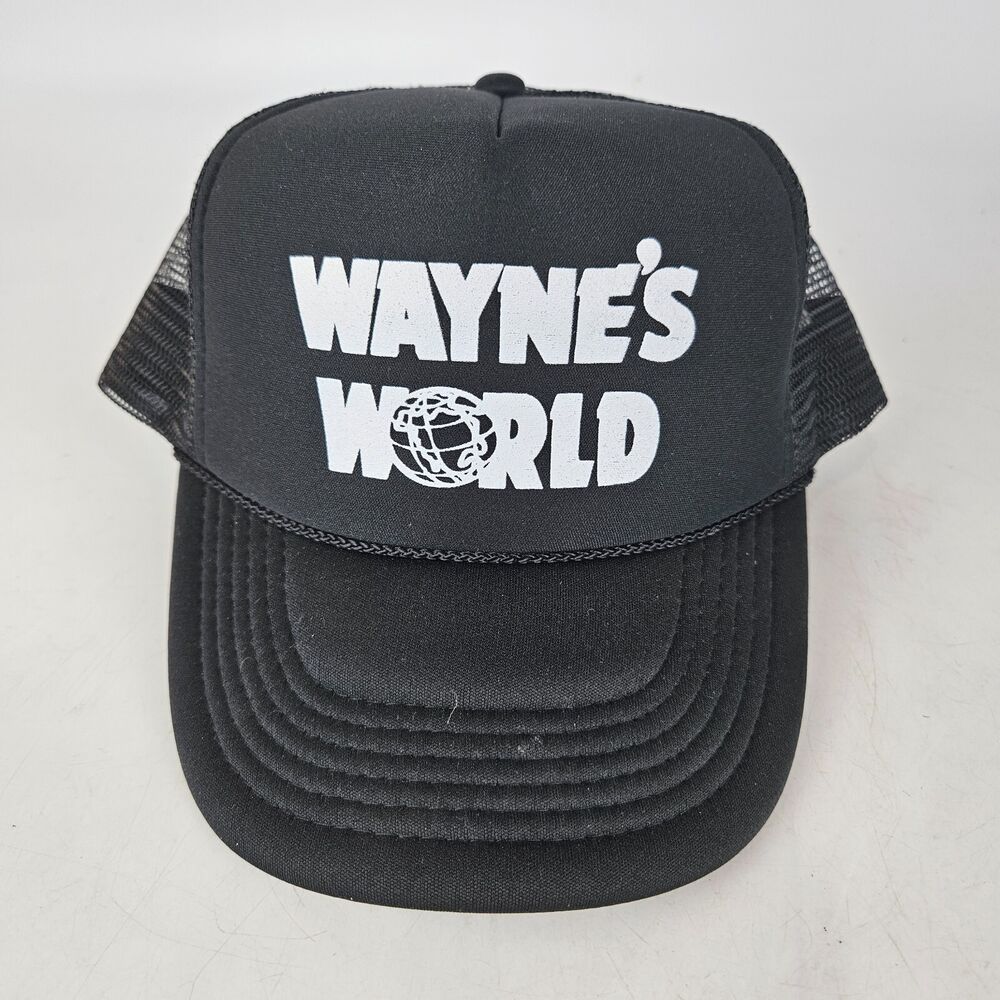 Vintage 90's Wayne's World Saturday Night Live SNL Snapback Trucker Hat  Black
