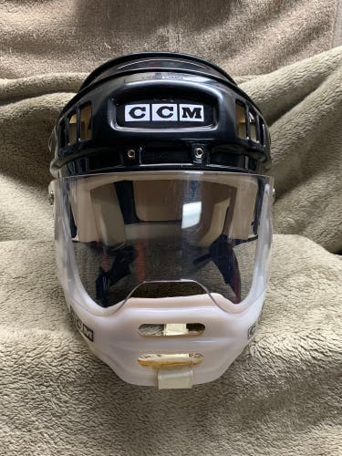 VINTAGE RARE CCM HT2 HOCKEY HELMET COMBO JAW GUARD WITH ORIGINAL SHIELD