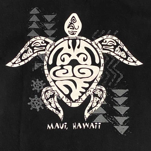 Vintage Maui Hawaii T Shirt Mens Medium Black Short Sleeve Sea Turtle Alstyle