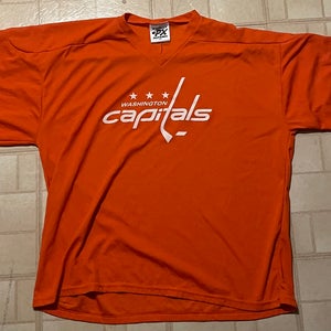 Washington Capitals NHL Orange Used Large Practice Jersey