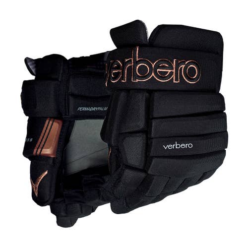 New Verbero Cypress 4-Roll Jr Black Copper Hockey Gloves Size 10" *No Trades*