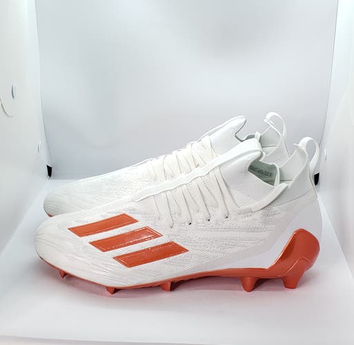 Adidas Adizero Primeknit Football Cleats White Orange Men's Size 13 - HP8742