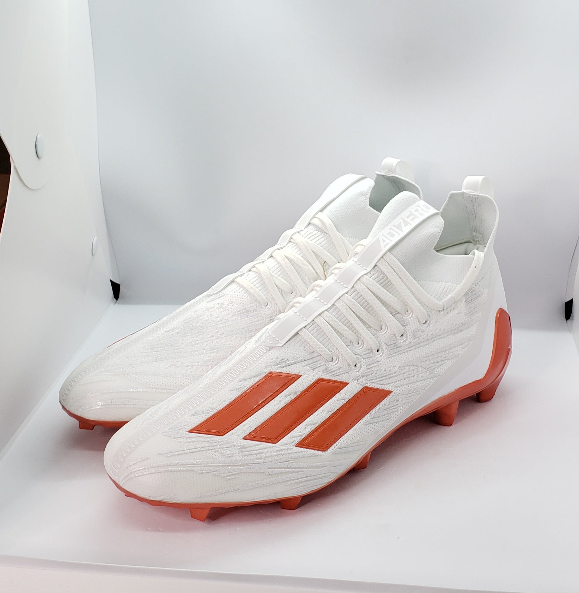 Adidas Adizero 2022 Primeknit Football Cleats White Orange Mens Size 14 HP8742 Adidas Size 14 Adizero 2022 Primeknit Football Cleats White  main image 2