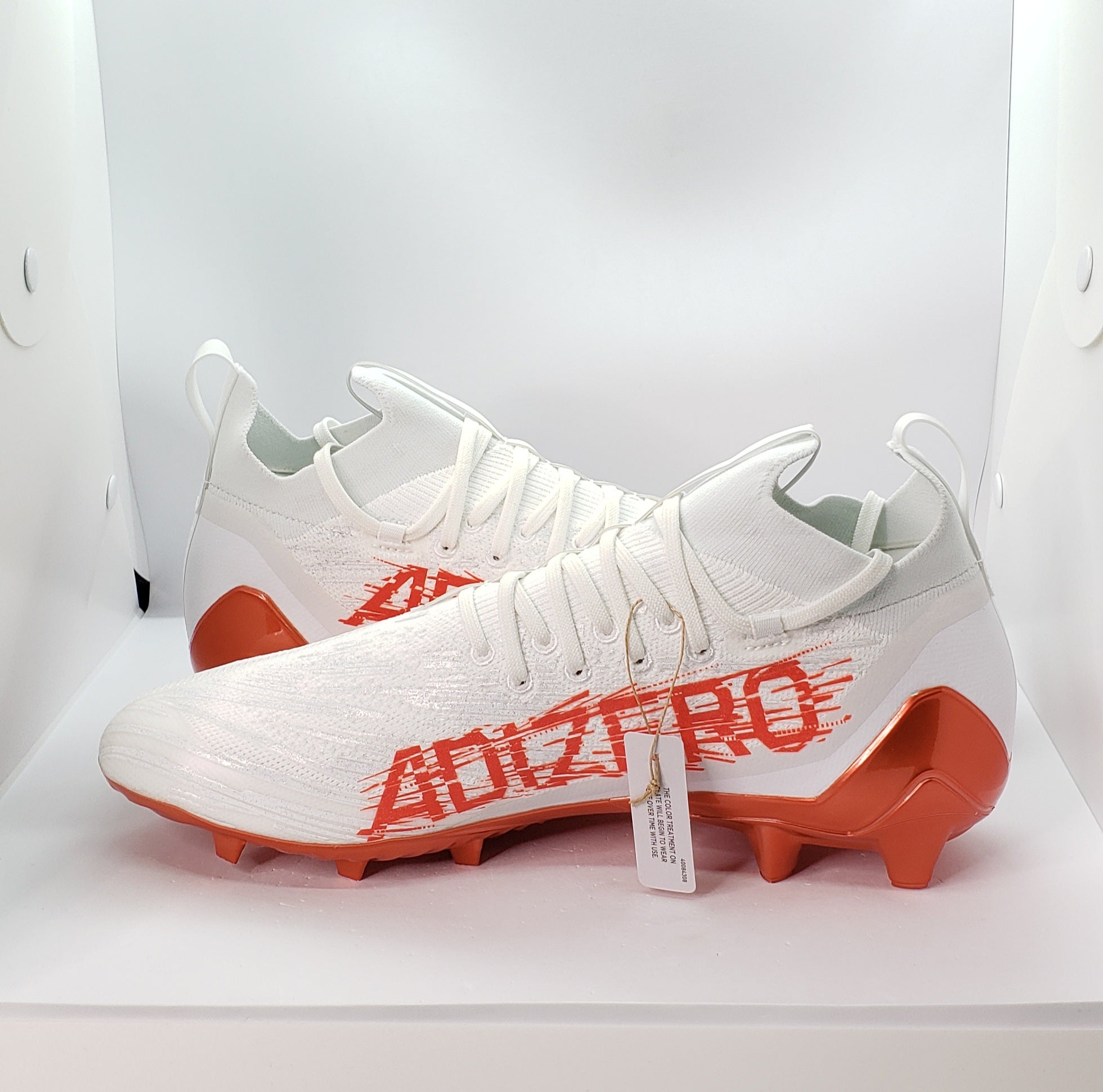 Adidas Adizero Primeknit Football Cleats White Orange Men