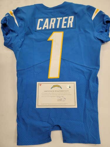 Chargers DaANDRE CARTER #1 GAME USED Powder Blue Jersey vs Raiders 9/11/22 W/COA