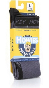 New Howies Hockey Thin Fit Tall Hockey Skate Socks - Crew Length Skating Socks