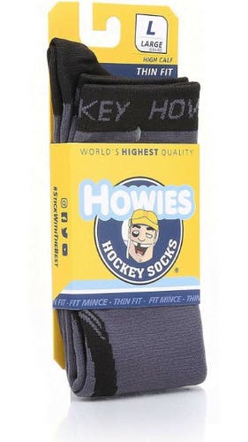 New Howies Hockey Thin Fit Tall Hockey Skate Socks Large - Crew Length Skating Socks