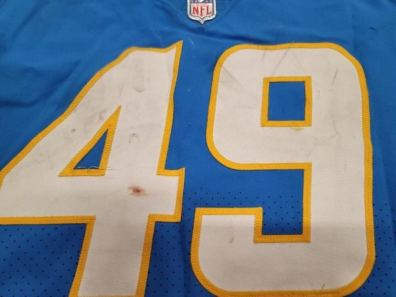 Chargers DRUE TRANQUILL #49 GAME USED Blue Jersey vs Chiefs 11/20/22 W/COA