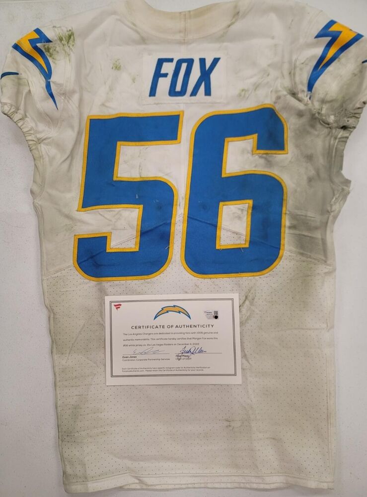 Chargers TRE McKITTY #88 GAME USED WHITE Football Jersey vs 49ers 11/13/22  W/COA