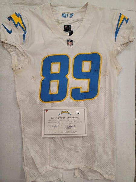 Chargers DONALD PARHAM JR #89 GAME USED WHITE Jersey vs Broncos 1/8/23  W/COA