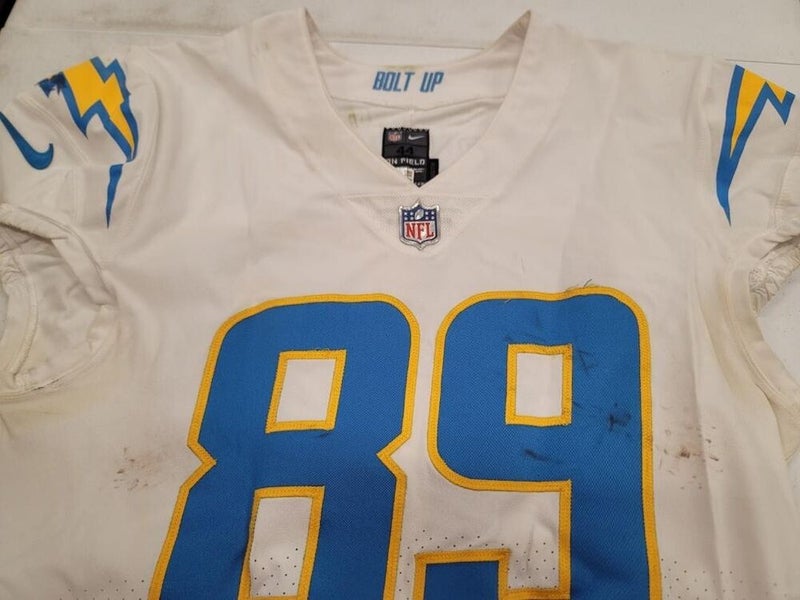 Chargers DONALD PARHAM JR #89 GAME USED WHITE Jersey vs Broncos 1