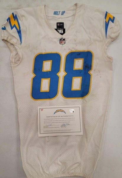Chargers TRE McKITTY #88 GAME USED WHITE Football Jersey vs 49ers 11/13/22  W/COA