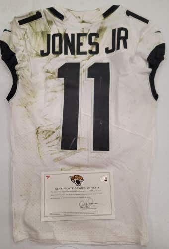Jaguars MARVIN JONES JR #11 GAME USED WHITE Jersey vs Titans 12/11/22 W/COA