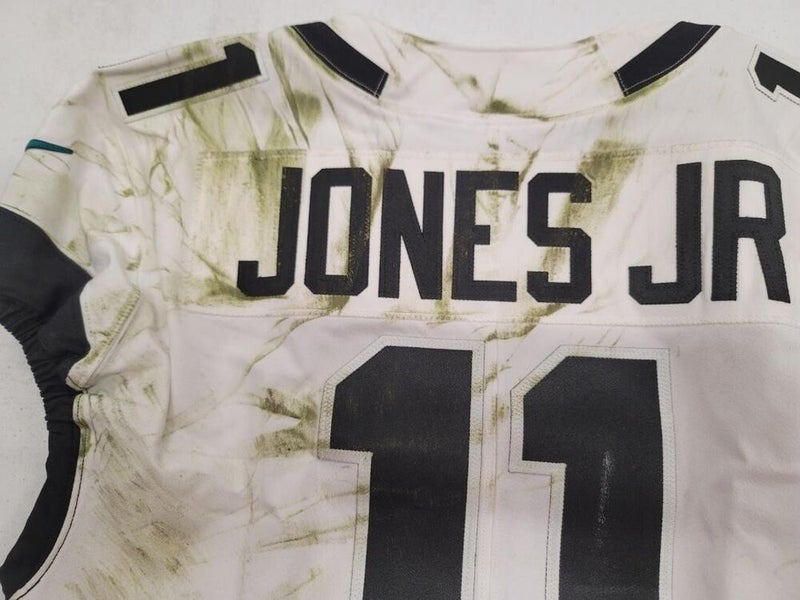 Jaguars MARVIN JONES JR #11 GAME USED WHITE Jersey vs Titans 12/11