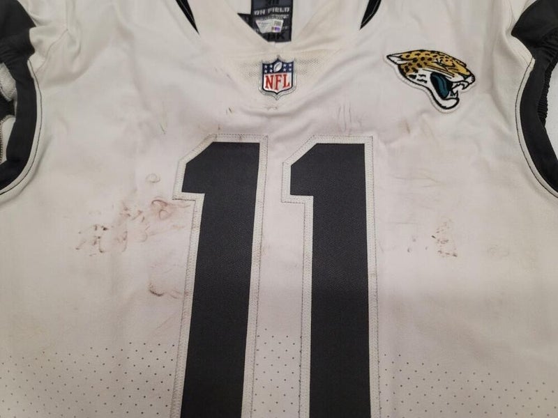 Marvin Jones Jr. Jacksonville Jaguars Game-Used #11 White Jersey vs.  Houston Texans on January 1 2023