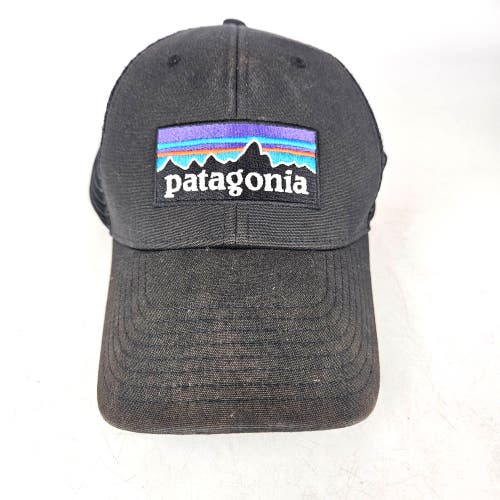 Patagonia Mountain Logo Mesh Snapback Truckers Hat Black Cap One Size