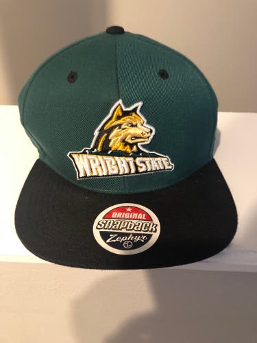 Wright State Snapback Hat Green & Black