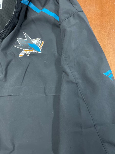 90s Vintage Starter NHL San Jose Sharks Hooded Puffer Jacket Large