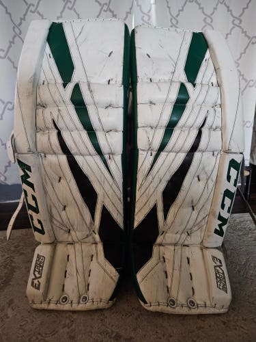 Used 34" CCM Extreme Flex 4 Goalie Leg Pads Pro Stock
