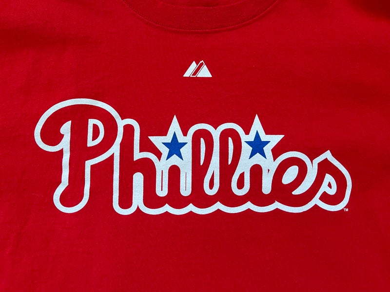  Majestic Philadelphia Phillies Red Wordmark T-Shirt