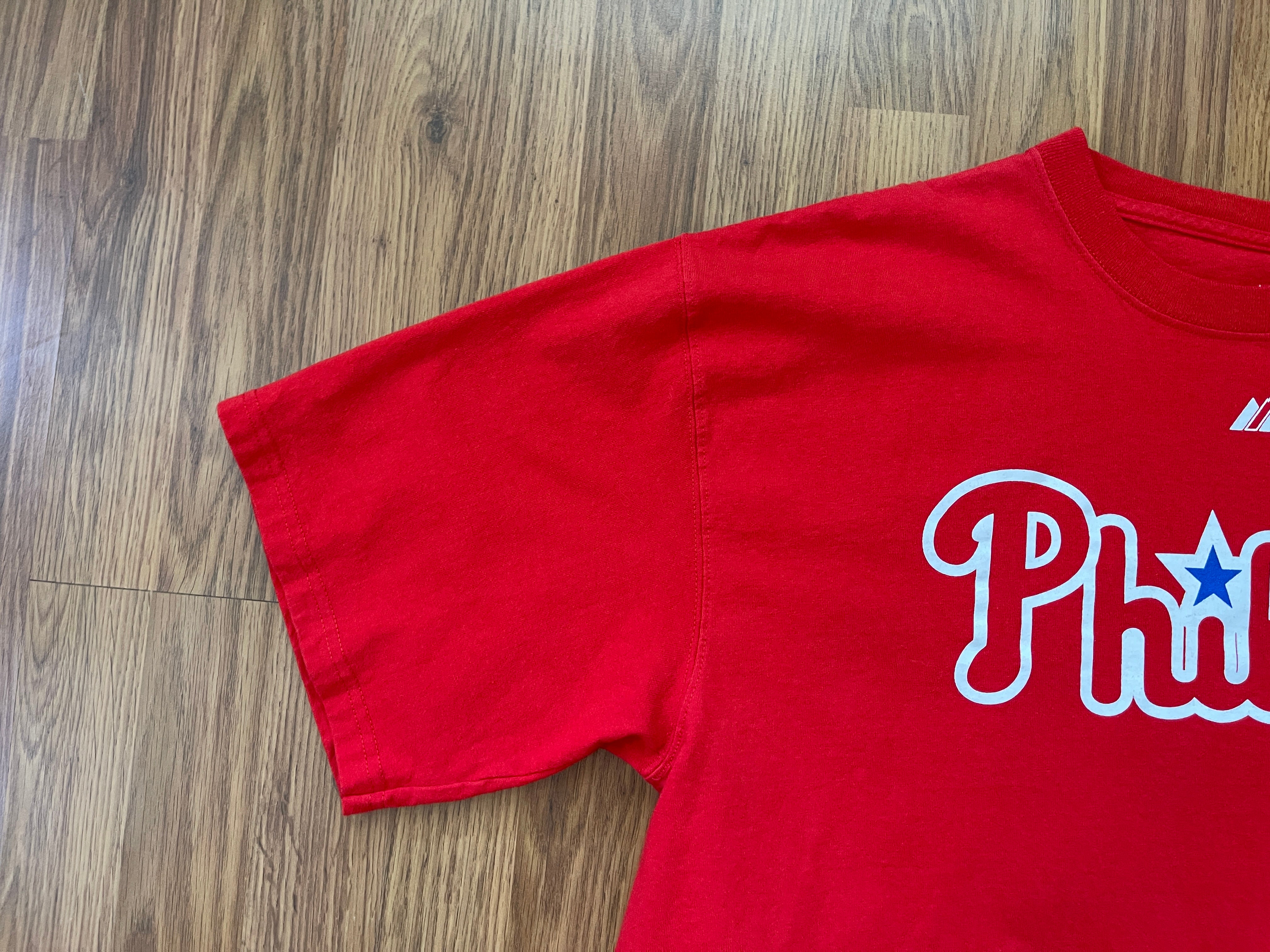  Majestic Philadelphia Phillies Red Wordmark T-Shirt