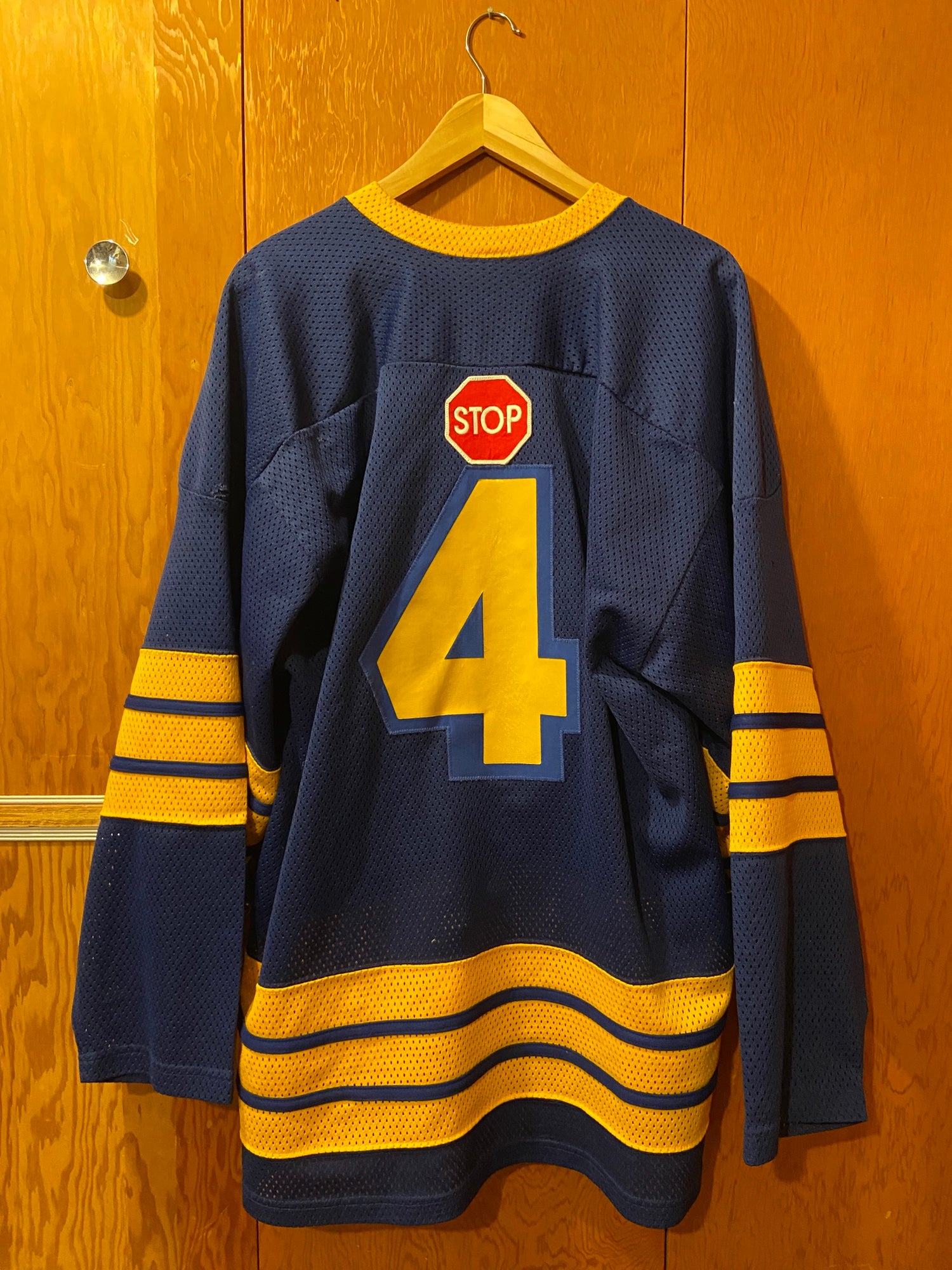 Vintage Donkey Punch Beer League Hockey Jersey Mens XL Blue N4