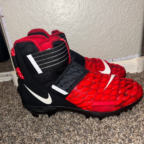 SZ 9.5 Nike Force Savage Elite 2 TD Black/Red ‘Bred’ Lineman Football Cleats