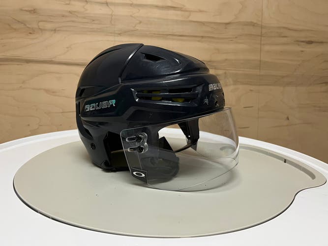 Used Bauer Re Akt Ice Hockey Helmet With New Oakley Half Visor