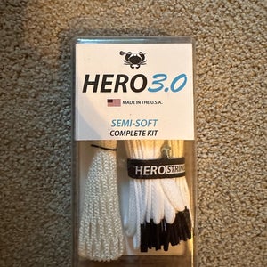 East Coast Dyes Lacrosse Semi-Soft HeroMesh 3.0 Complete Stringing Kit White