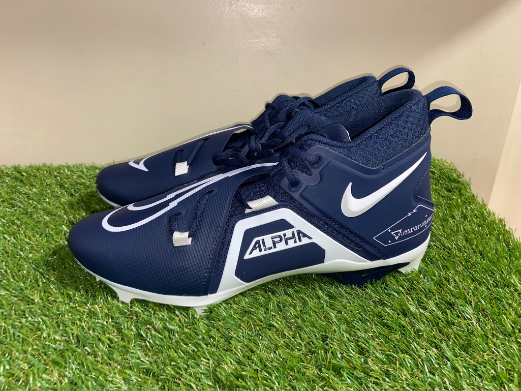Nike Alpha Menace Pro 3 Navy White Football Cleats CT6649-400 Mens Size 12.5 NEW