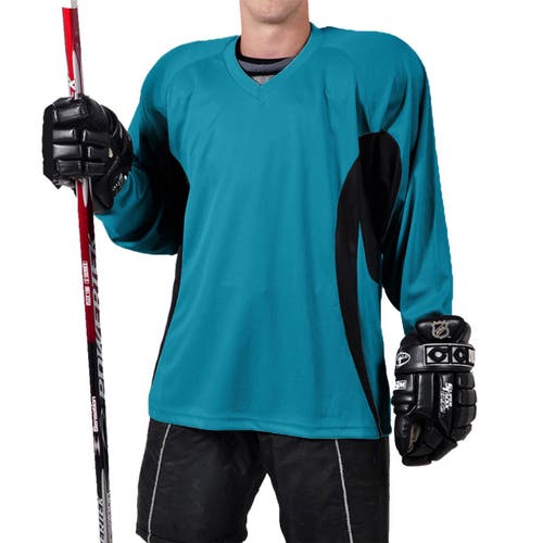 New Youth Large/XL Blank Teal/Black Practice Jersey
