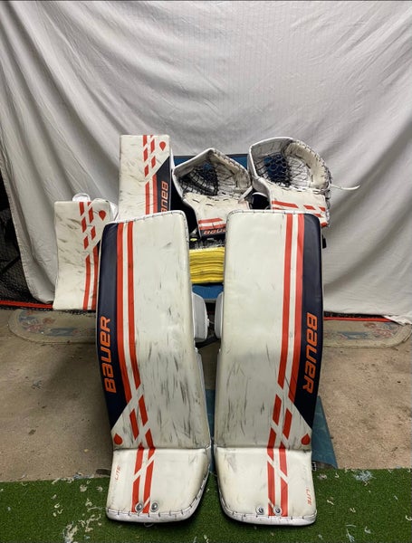 35" Bauer Hyperlite Goalie Full Set Pro Stock, 2 gloves 2 blockers